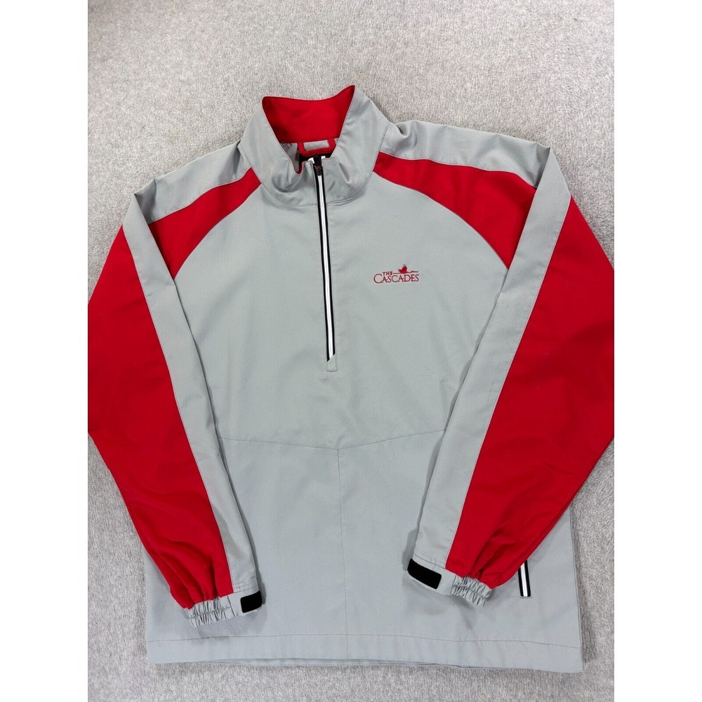 FootJoy Gray and Red Windbreaker Jacket
